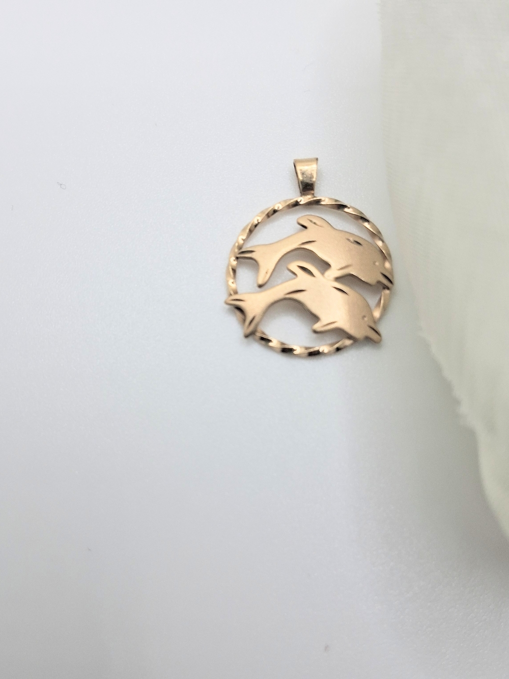 Princess Pride Creations Jumping Dolphines 14KT Gold Filled Charm Pendant.